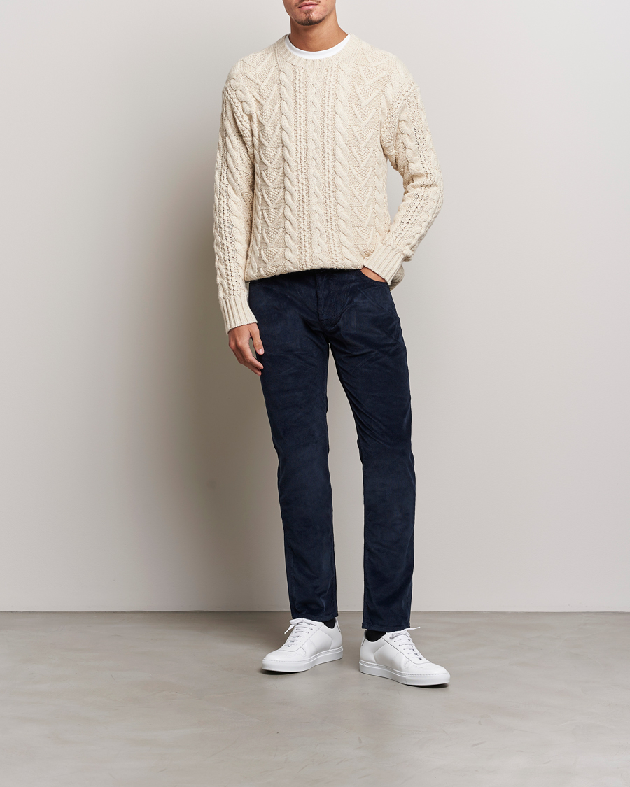 Hombres | Pantalones | Jacob Cohën | Bard 5-Pocket Medium Corduroy Trousers Navy