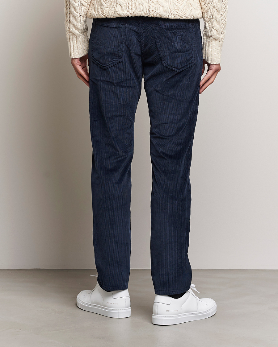 Hombres | Pantalones | Jacob Cohën | Bard 5-Pocket Medium Corduroy Trousers Navy