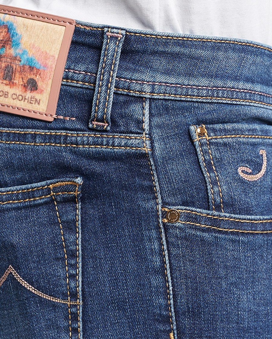 Hombres | Vaqueros | Jacob Cohën | Bard Rome Slim Fit Stretch Jeans Mid Blue