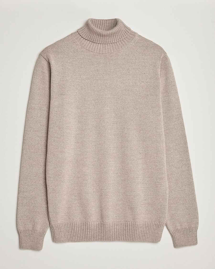 Hombres | Jerséis y prendas de punto | Stenströms | Chunky Merino Rollneck Beige