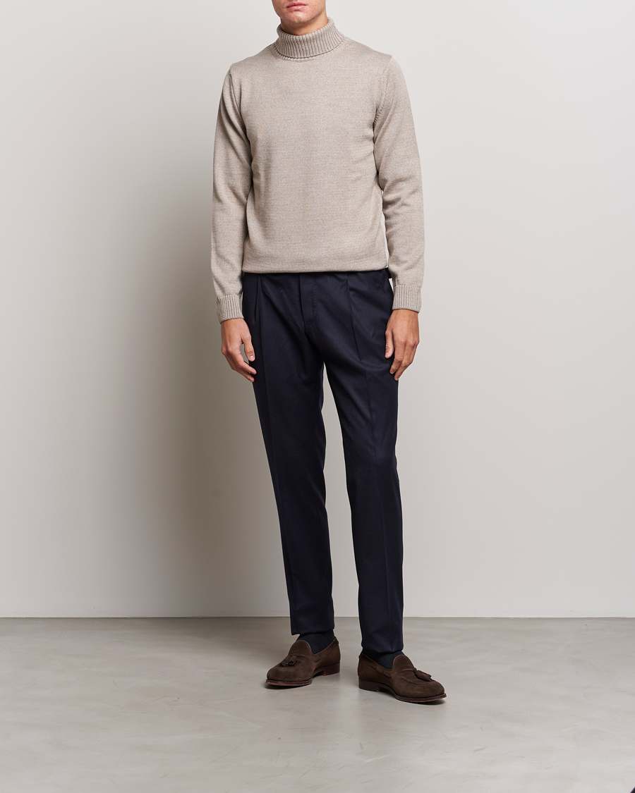 Hombres | Jerséis y prendas de punto | Stenströms | Chunky Merino Rollneck Beige