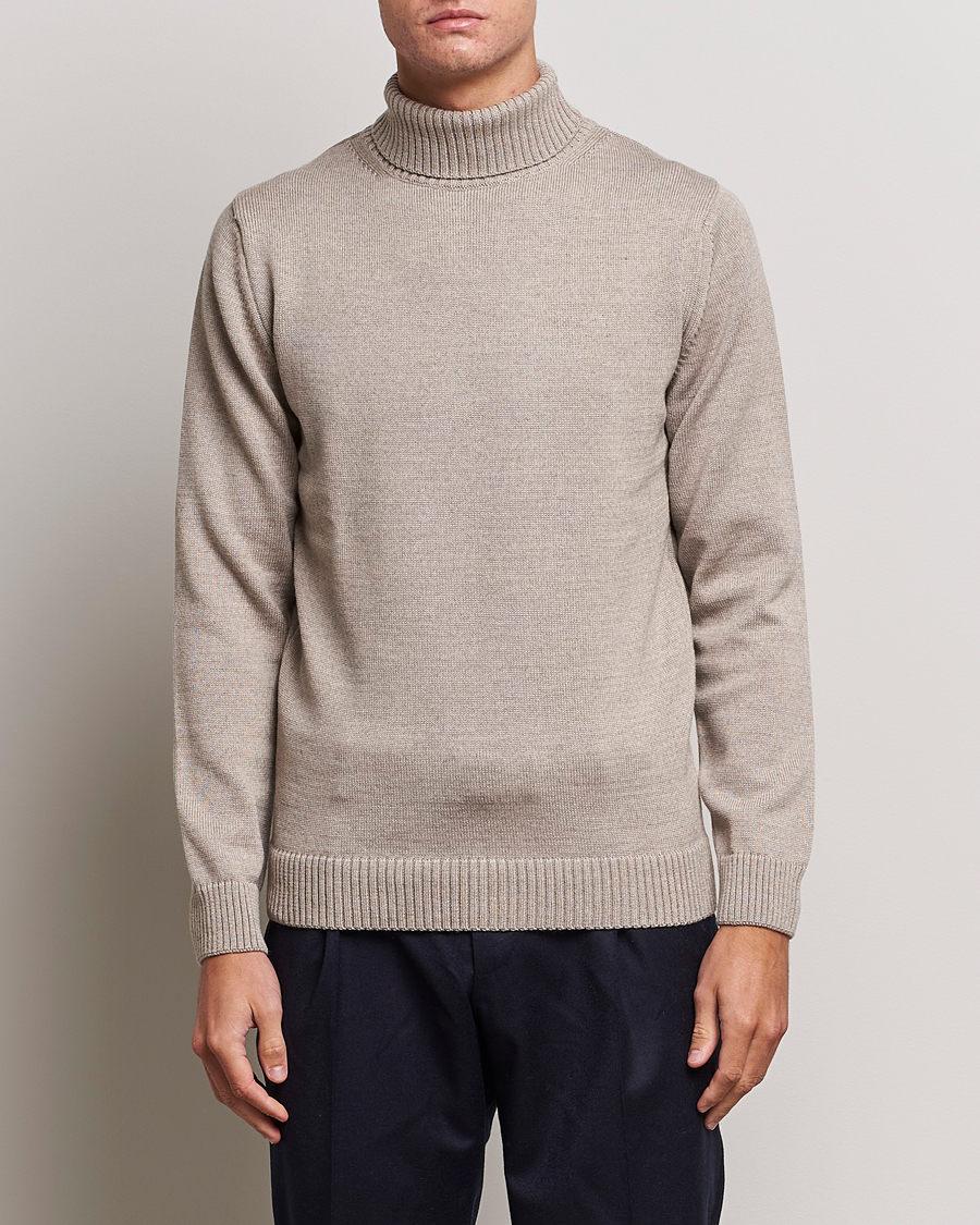 Hombres | Jerséis y prendas de punto | Stenströms | Chunky Merino Rollneck Beige