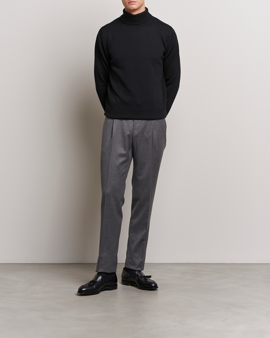 Hombres | Jerséis y prendas de punto | Stenströms | Chunky Merino Rollneck Black