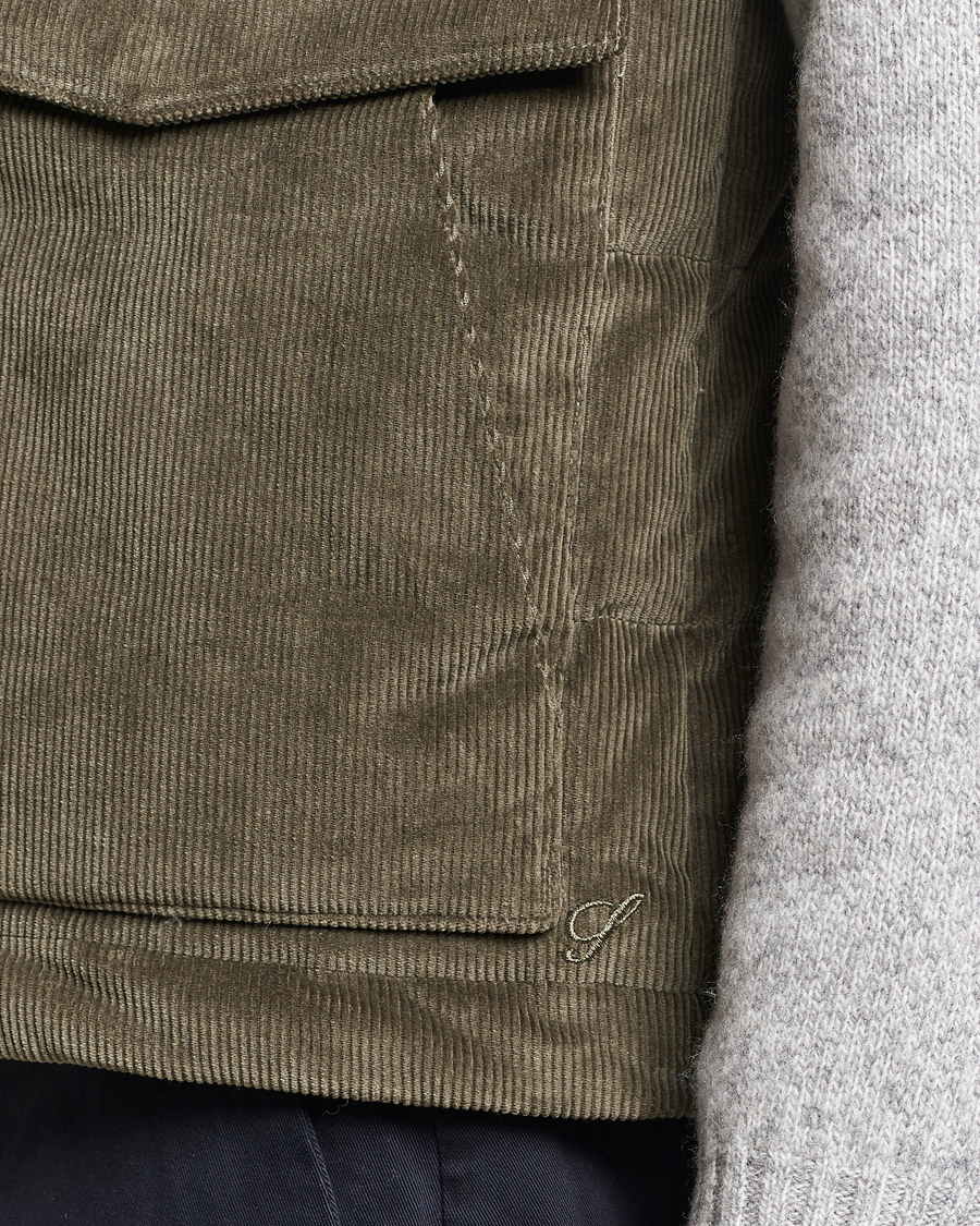 Hombres | Abrigos y chaquetas | Stenströms | Hooded Corduroy Vest Brown