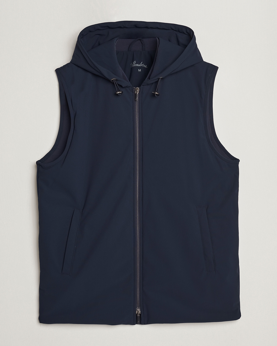Hombres | Abrigos y chaquetas | Stenströms | Active Jersey Leisure Hood Vest Navy