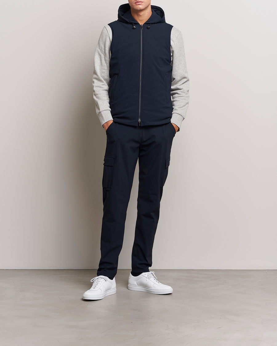 Hombres | Abrigos y chaquetas | Stenströms | Active Jersey Leisure Hood Vest Navy