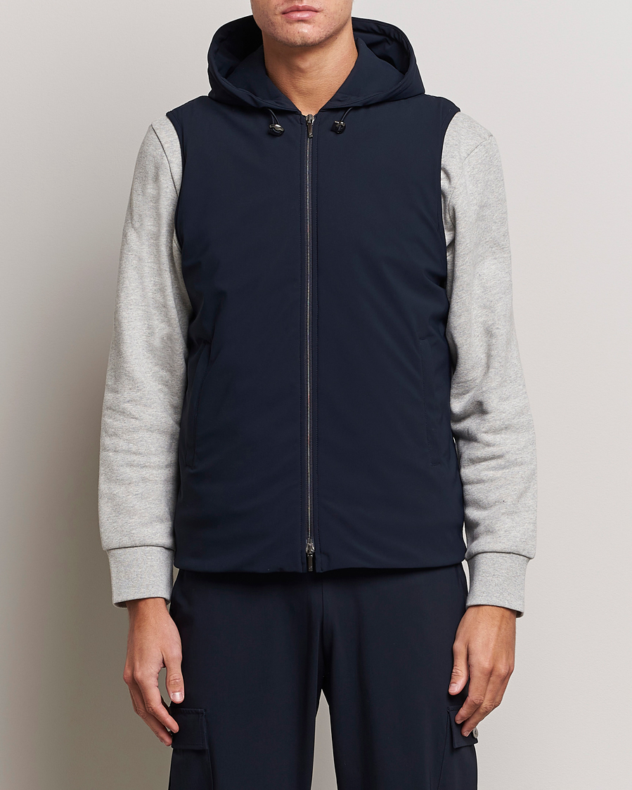 Hombres | Abrigos y chaquetas | Stenströms | Active Jersey Leisure Hood Vest Navy