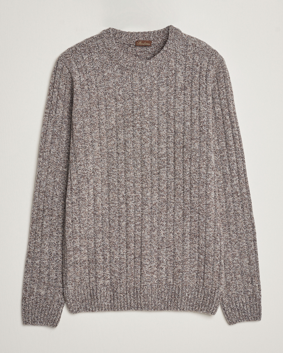 Hombres | Jerséis y prendas de punto | Stenströms | Super Geelong Merino Crewneck Brown
