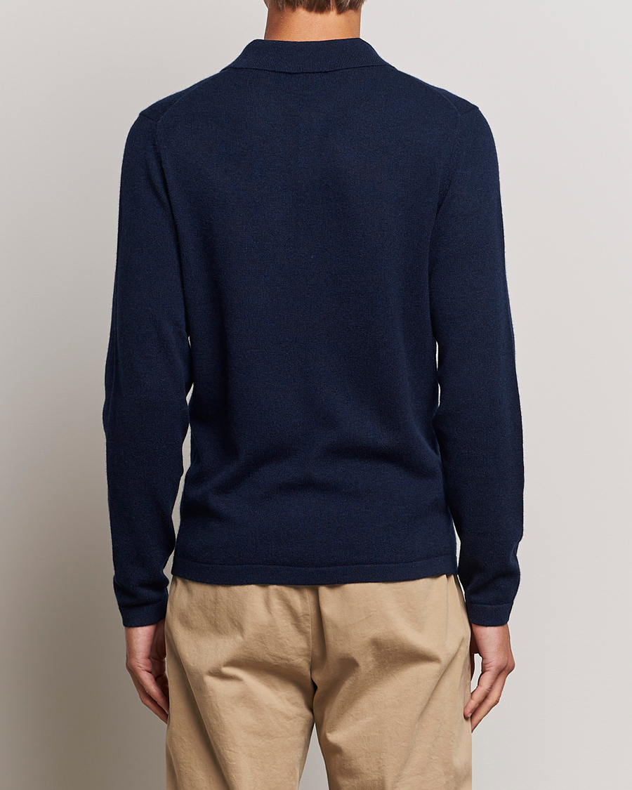 Hombres | Jerséis y prendas de punto | Stenströms | Cashmere Poloshirt Navy