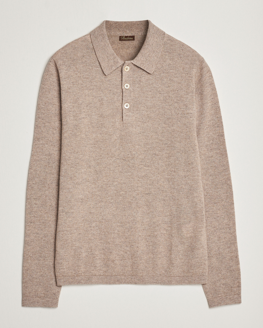 Hombres | Jerséis y prendas de punto | Stenströms | Cashmere Poloshirt Beige