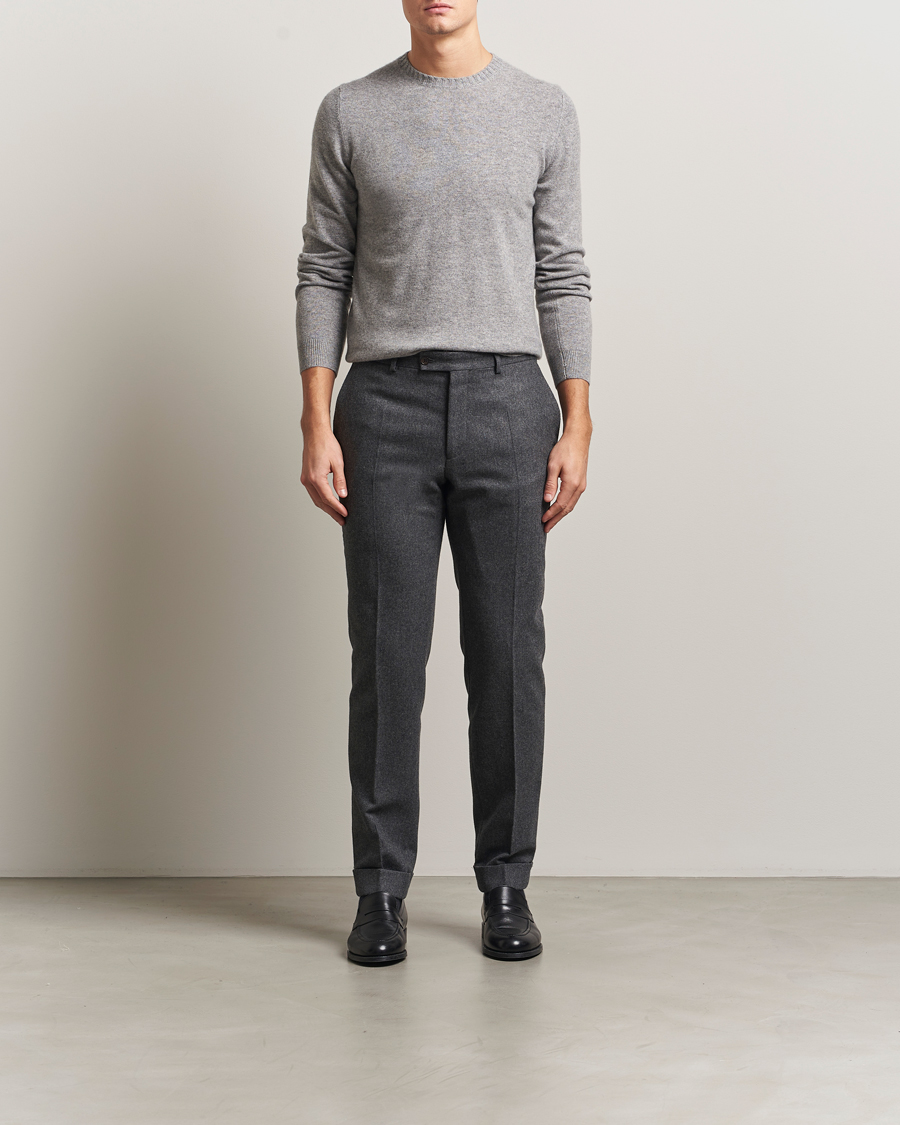 Hombres | Jerséis y prendas de punto | Stenströms | Cashmere Crewneck Grey