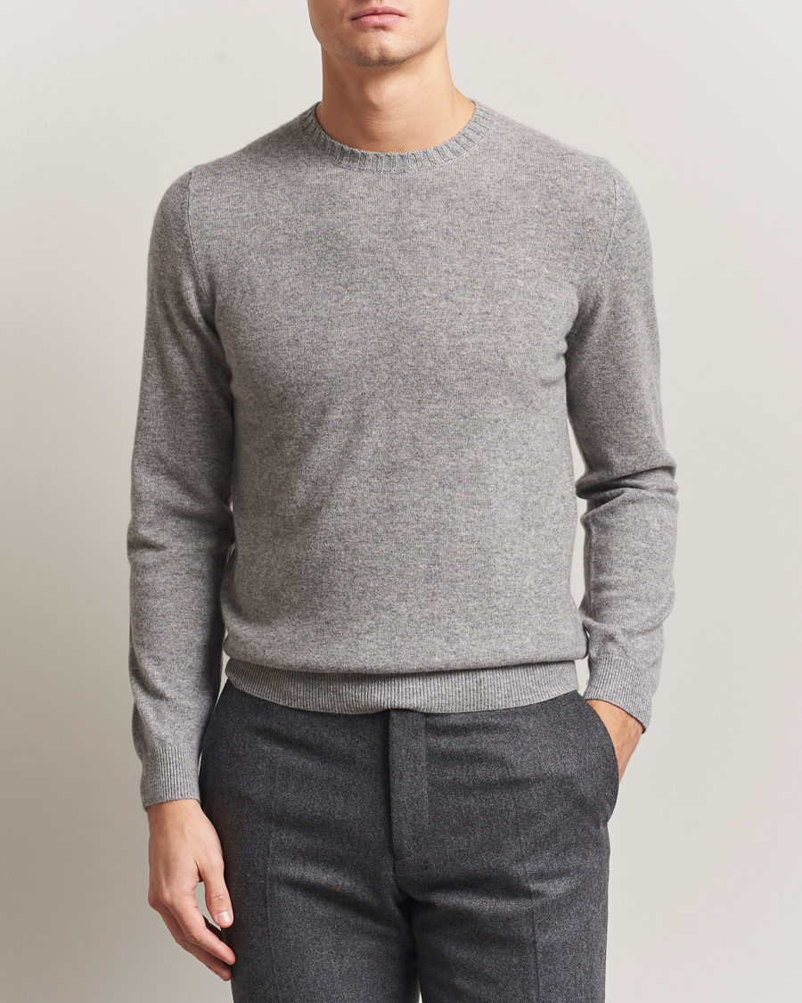 Hombres | Jerséis y prendas de punto | Stenströms | Cashmere Crewneck Grey