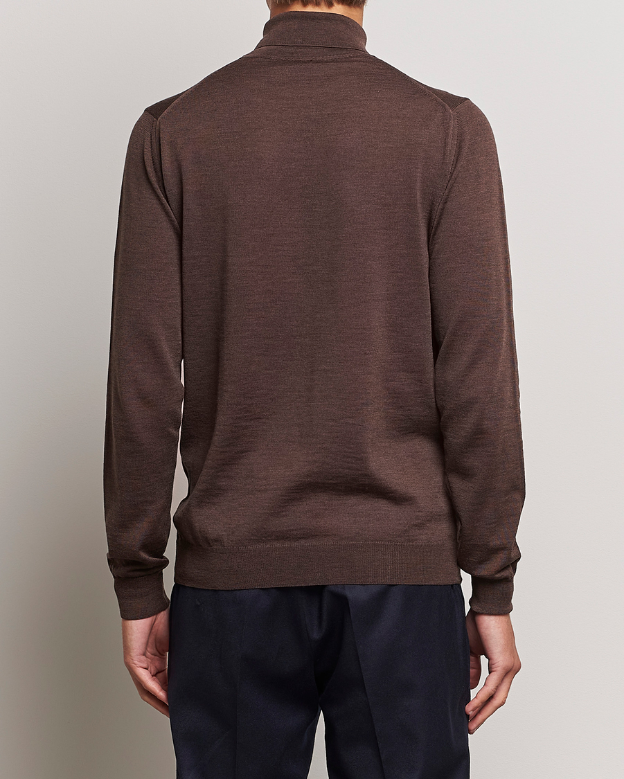 Hombres | Jerséis y prendas de punto | Stenströms | Fine Merino Rollneck Brown