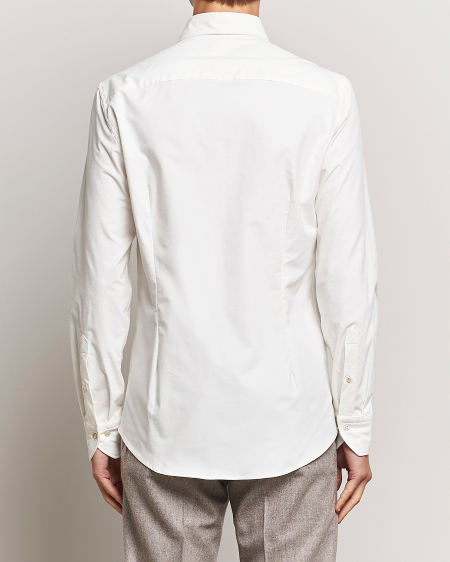 Hombres | Camisas | Stenströms | Slimline Cut Away Corduroy Shirt White