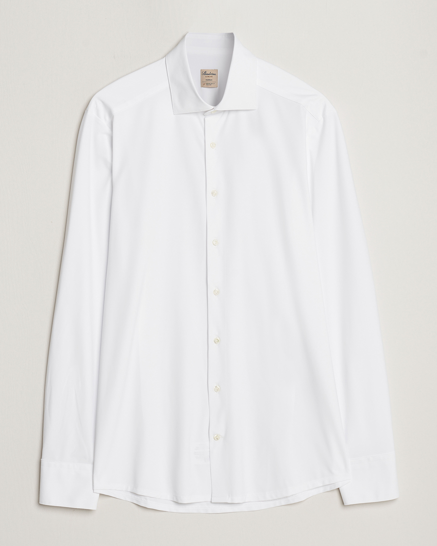 Hombres | Camisas | Stenströms | Slimline Cut Away 4-Way Stretch Shirt White
