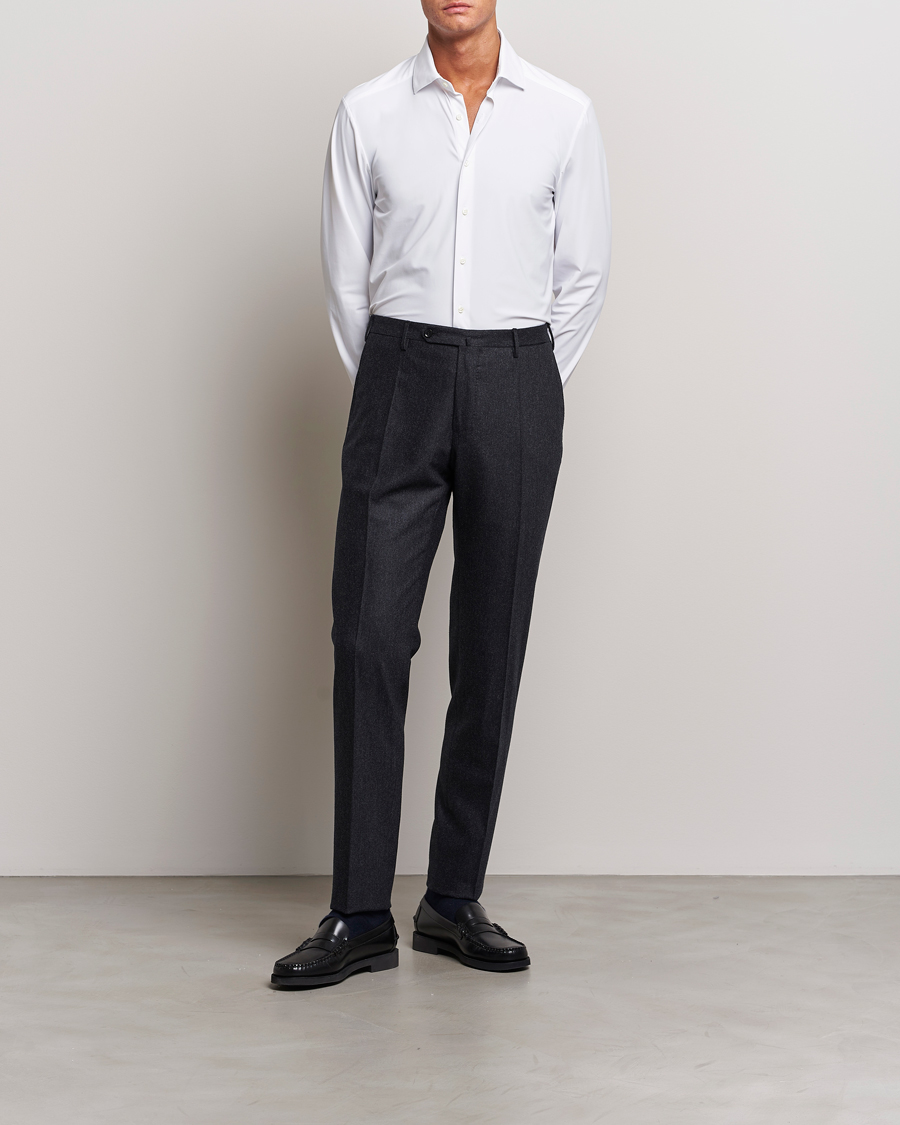 Hombres | Camisas | Stenströms | Slimline Cut Away 4-Way Stretch Shirt White