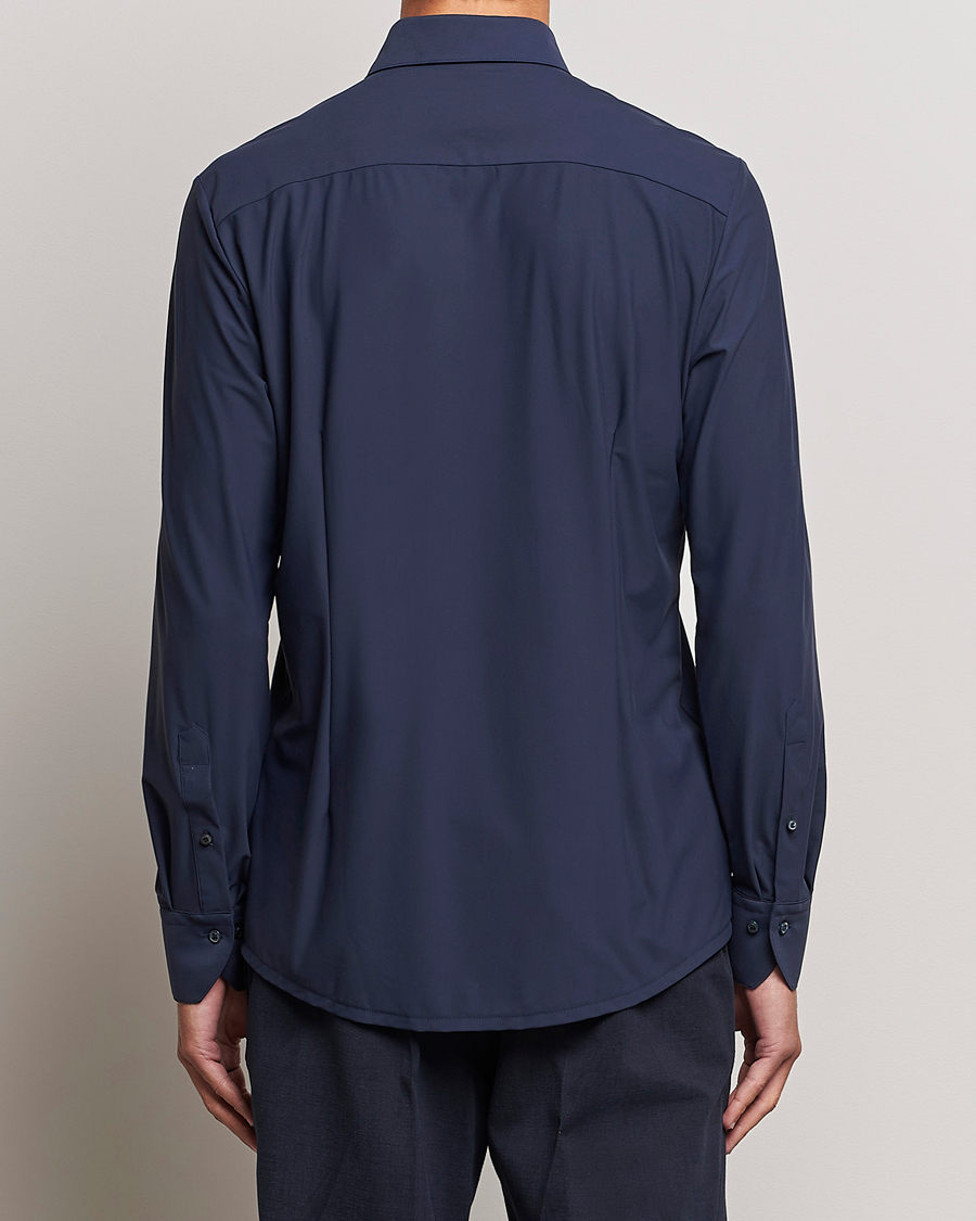 Hombres | Camisas | Stenströms | Slimline Cut Away 4-Way Stretch Shirt Navy