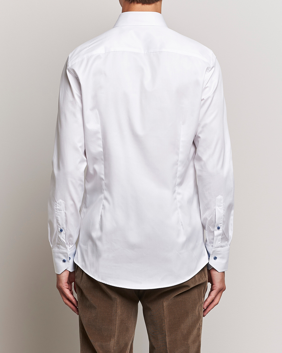 Hombres | Camisas | Stenströms | Slimline Contrast Cut Away Shirt White