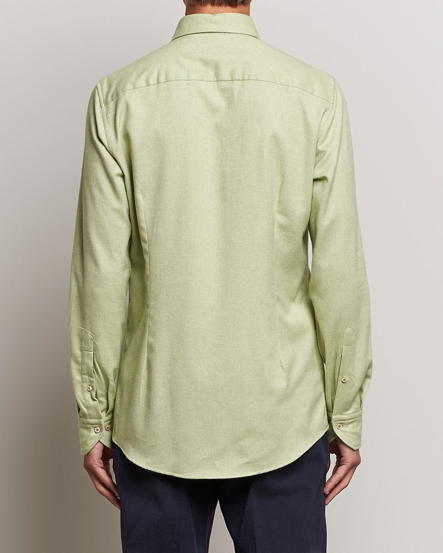 Hombres | Camisas | Stenströms | Slimline Flannel Shirt Green