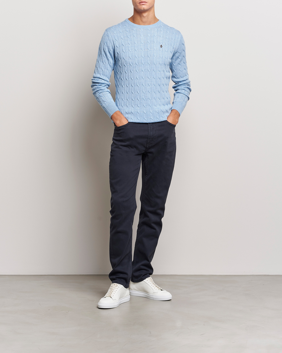 Hombres | Pantalones | Morris | James Brushed 5-Pocket Pant Blue