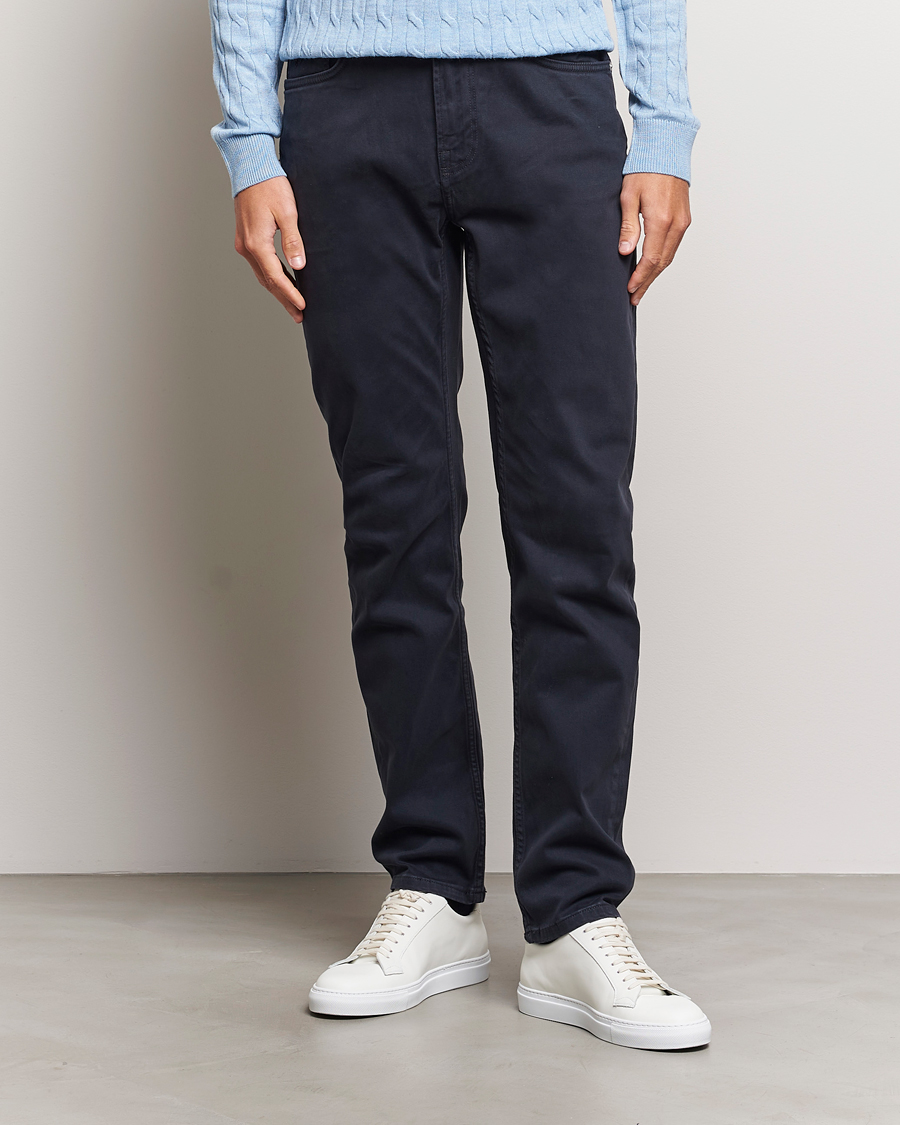 Hombres | Pantalones | Morris | James Brushed 5-Pocket Pant Blue