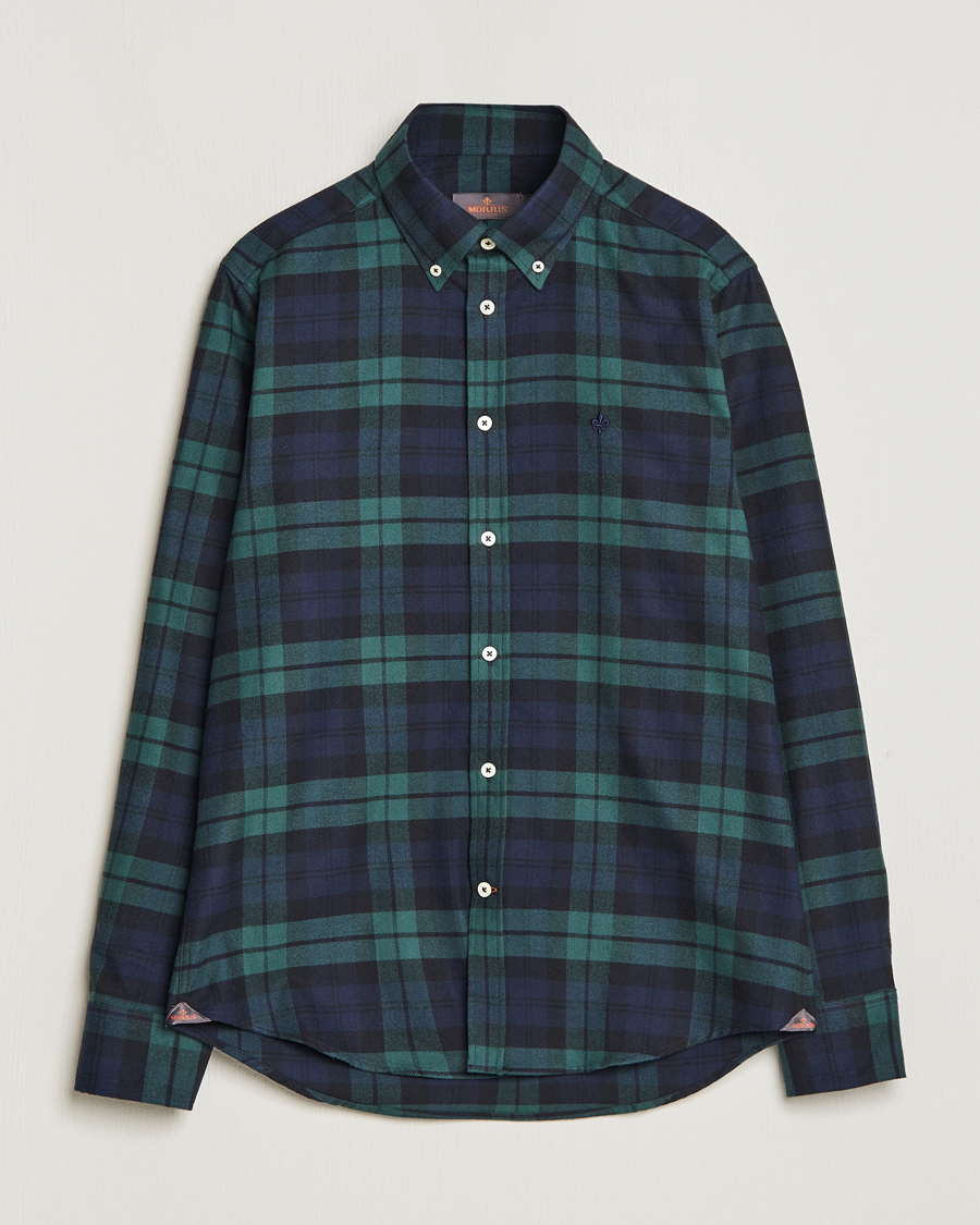 Hombres | Camisas | Morris | Brushed Tartan Shirt Navy