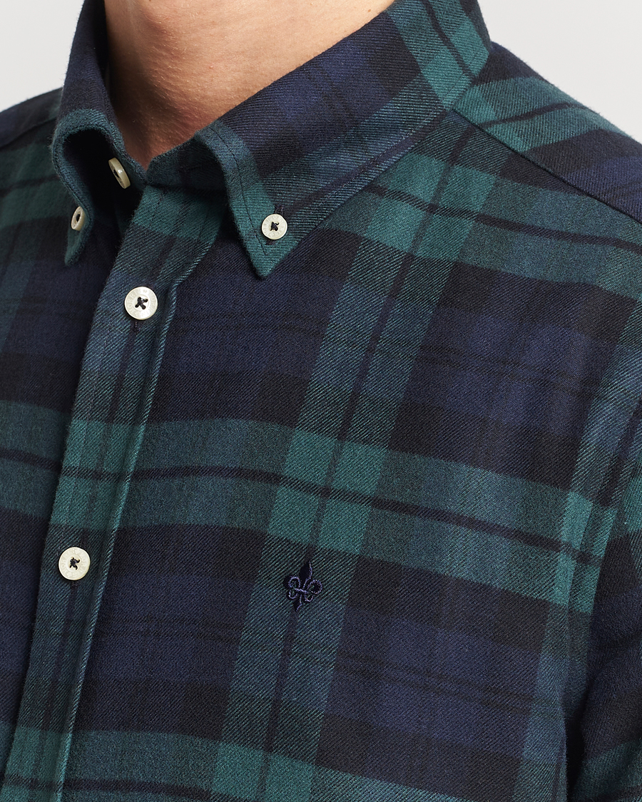 Hombres | Camisas | Morris | Brushed Tartan Shirt Navy