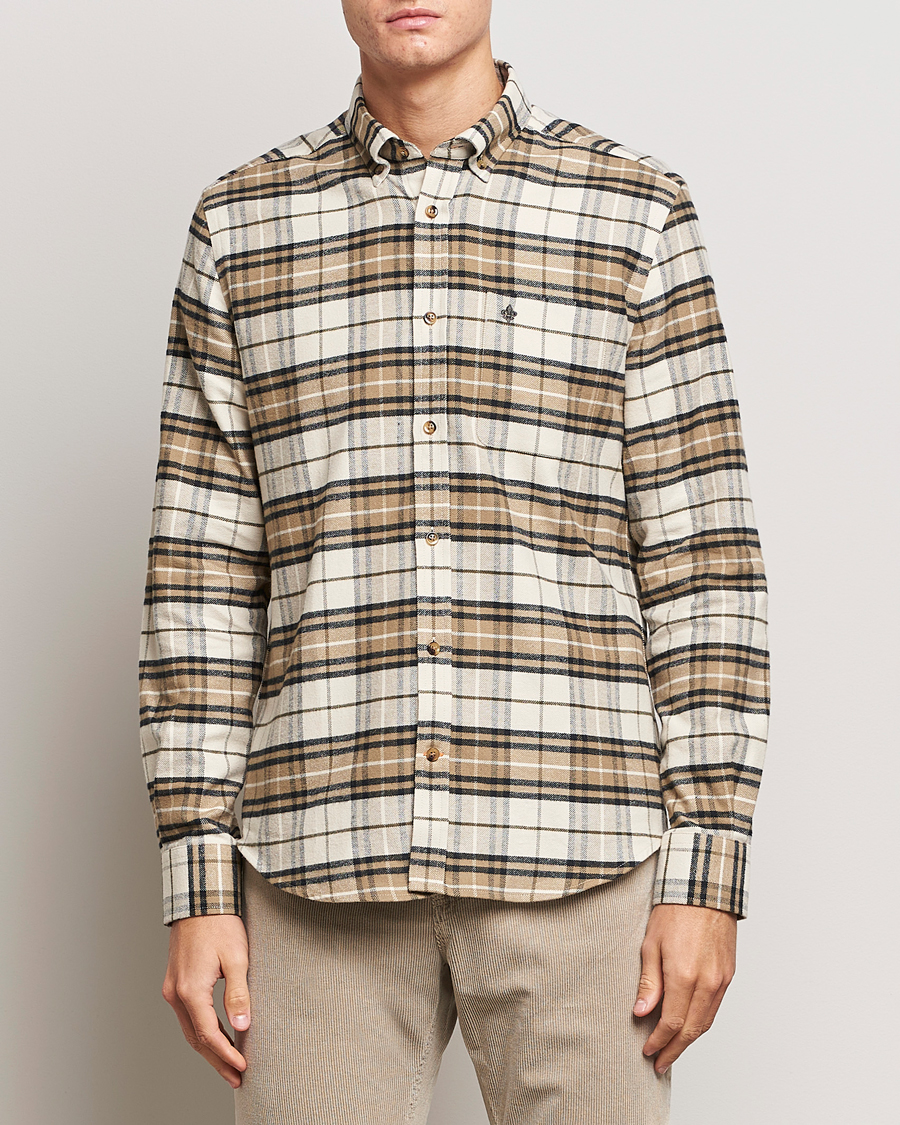 Hombres | Camisas | Morris | Flanell Big Check Shirt Off White