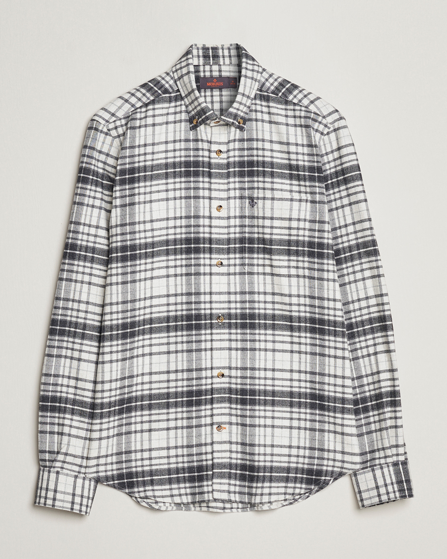 Hombres | Camisas | Morris | Flanell Big Check Shirt Grey
