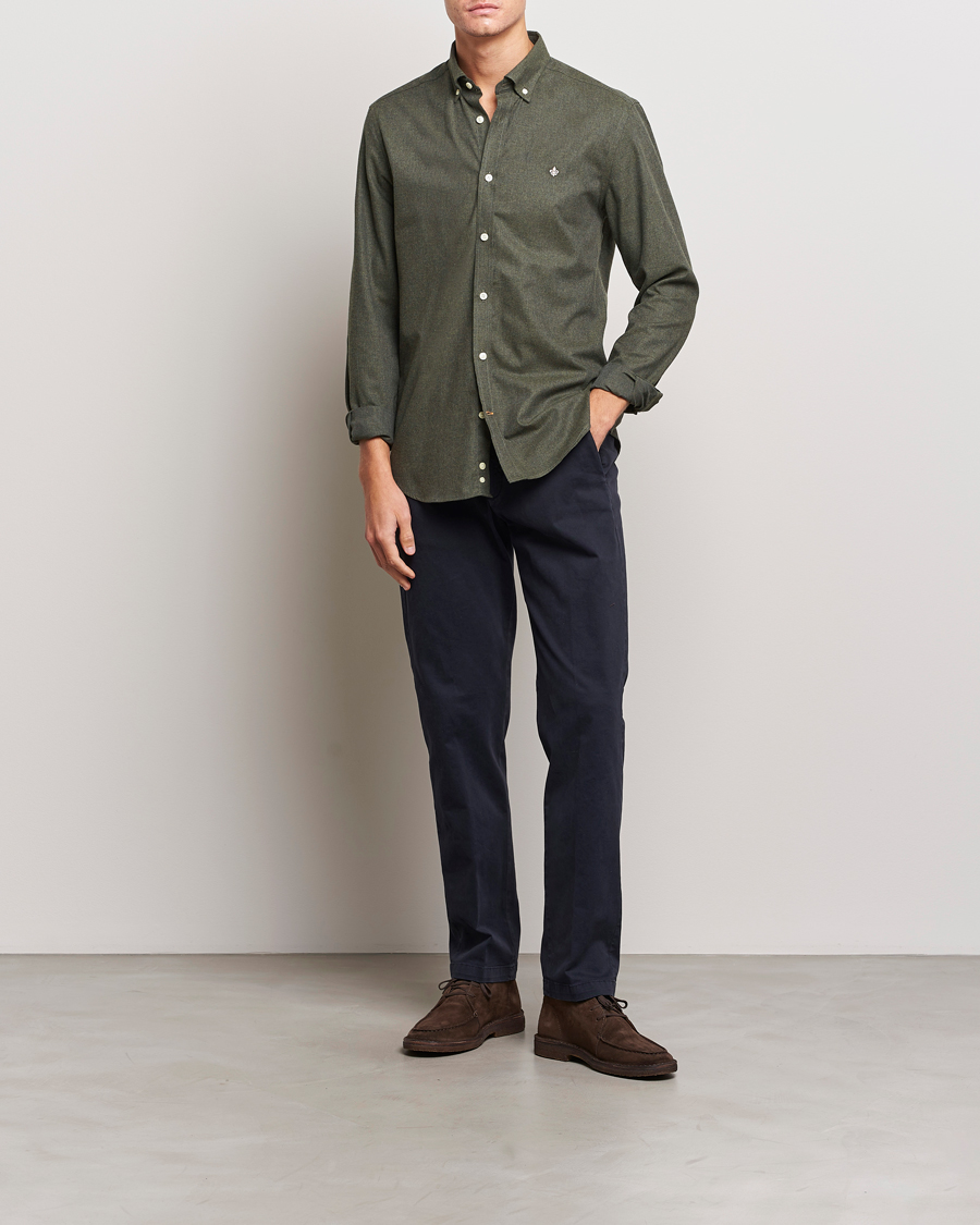 Hombres | Camisas | Morris | Watts Flanell Shirt Olive