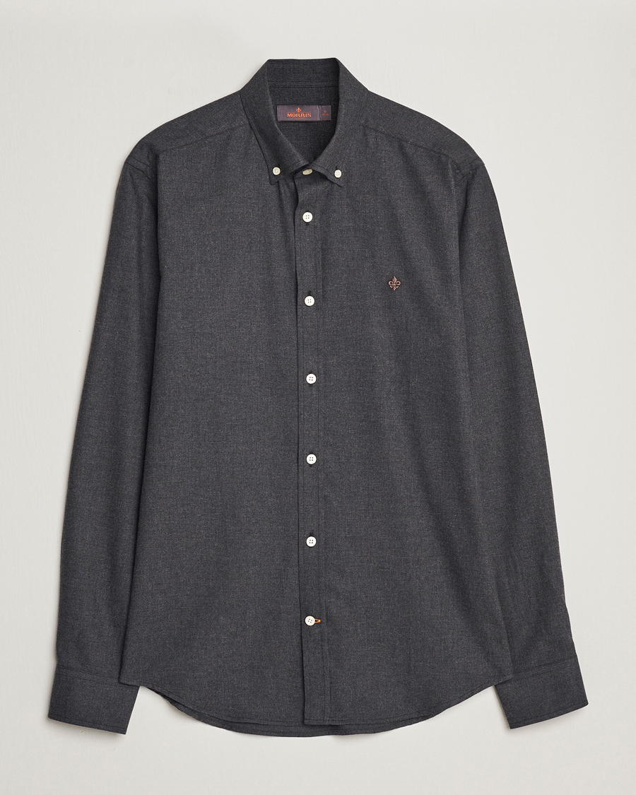 Hombres | Camisas | Morris | Watts Flanell Shirt Dark Grey