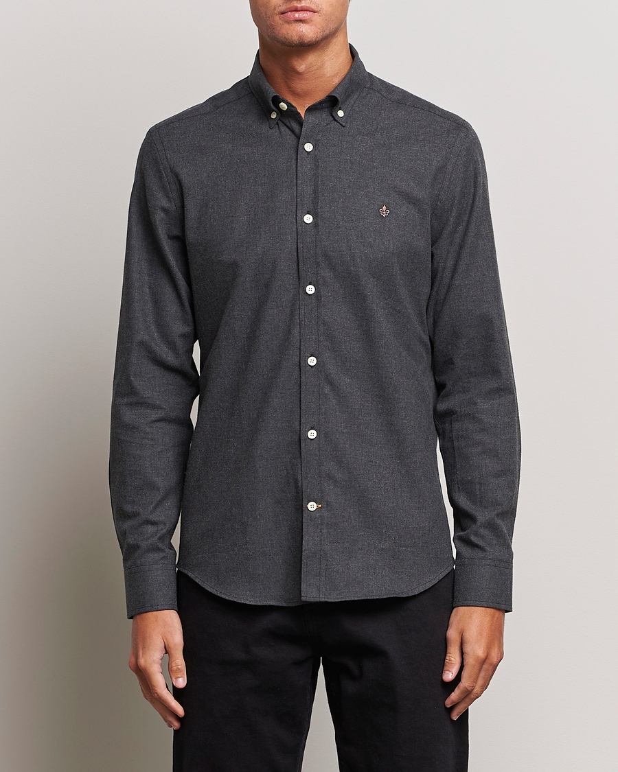 Hombres | Camisas | Morris | Watts Flanell Shirt Dark Grey