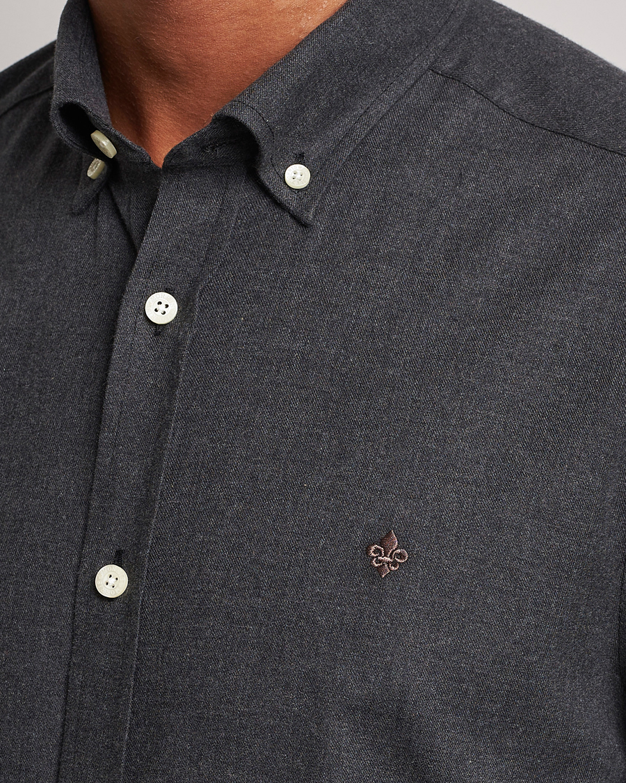 Hombres | Camisas | Morris | Watts Flanell Shirt Dark Grey