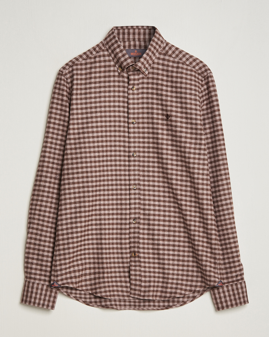 Hombres | Camisas | Morris | Flanell Check Shirt Brown