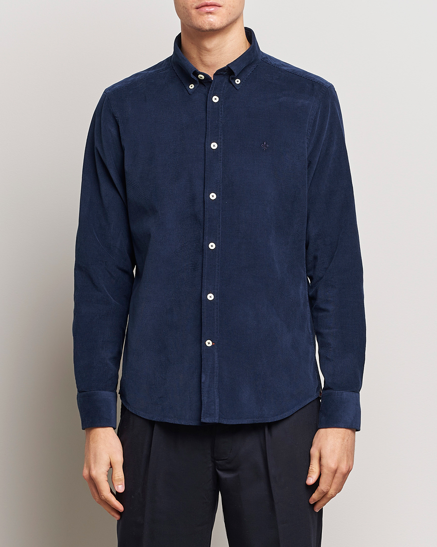 Hombres | Camisas | Morris | Douglas Corduroy Shirt Blue