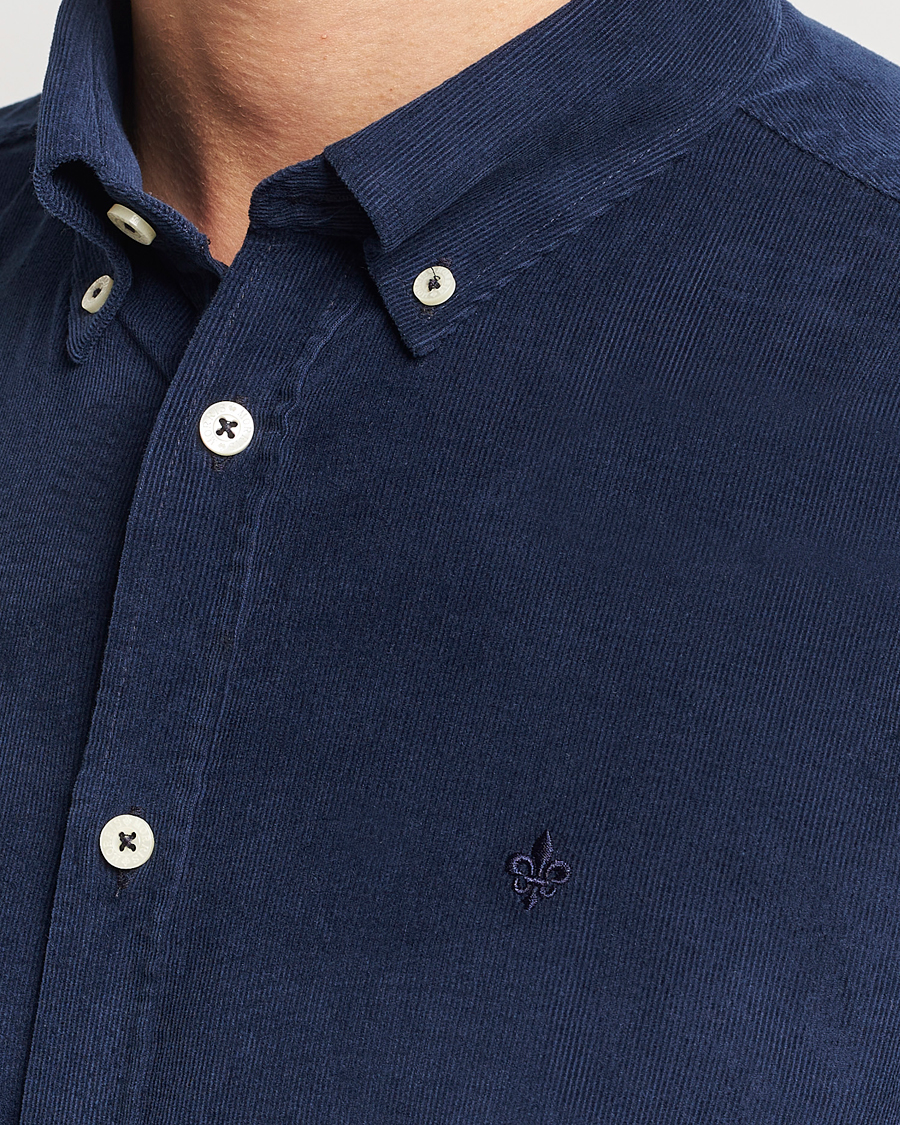 Hombres | Camisas | Morris | Douglas Corduroy Shirt Blue