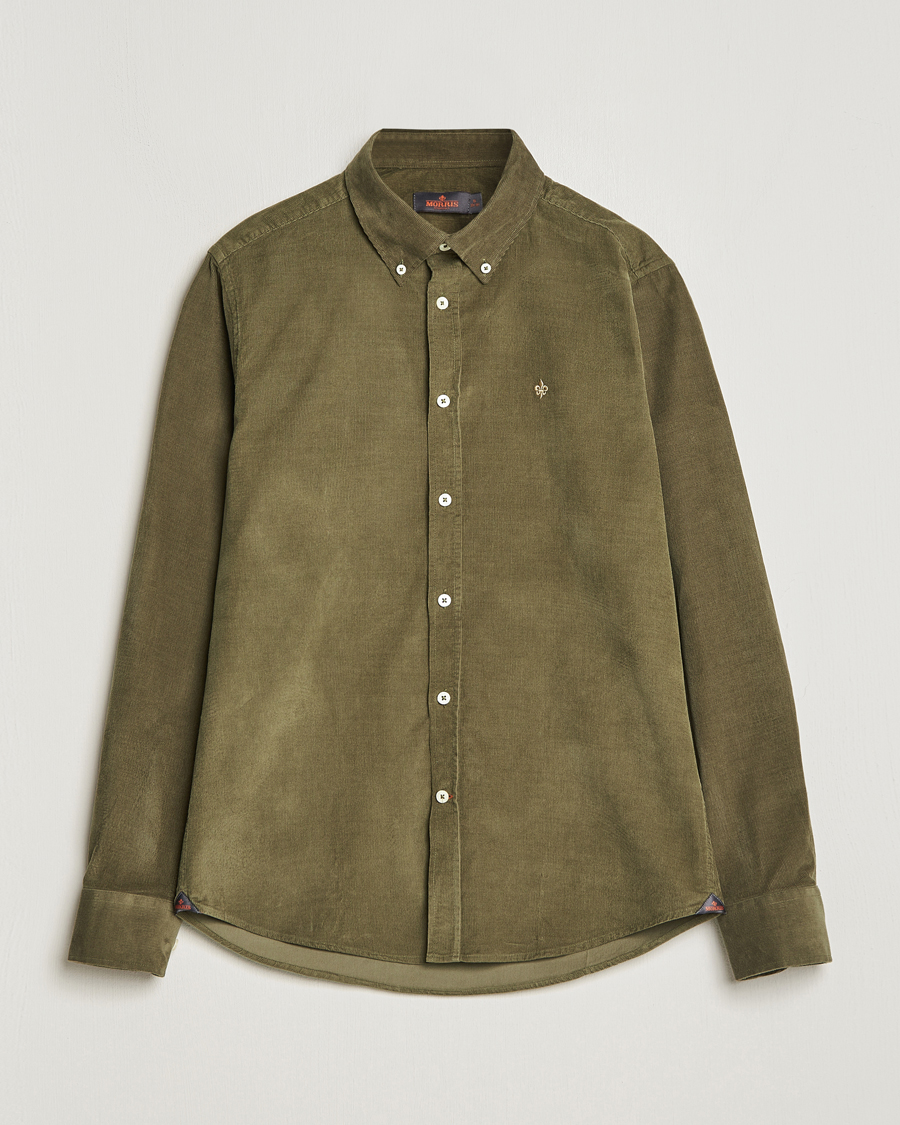 Hombres | Camisas | Morris | Douglas Corduroy Shirt Olive