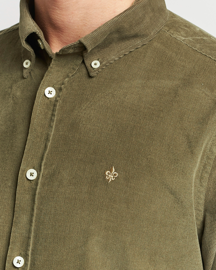 Hombres | Camisas | Morris | Douglas Corduroy Shirt Olive