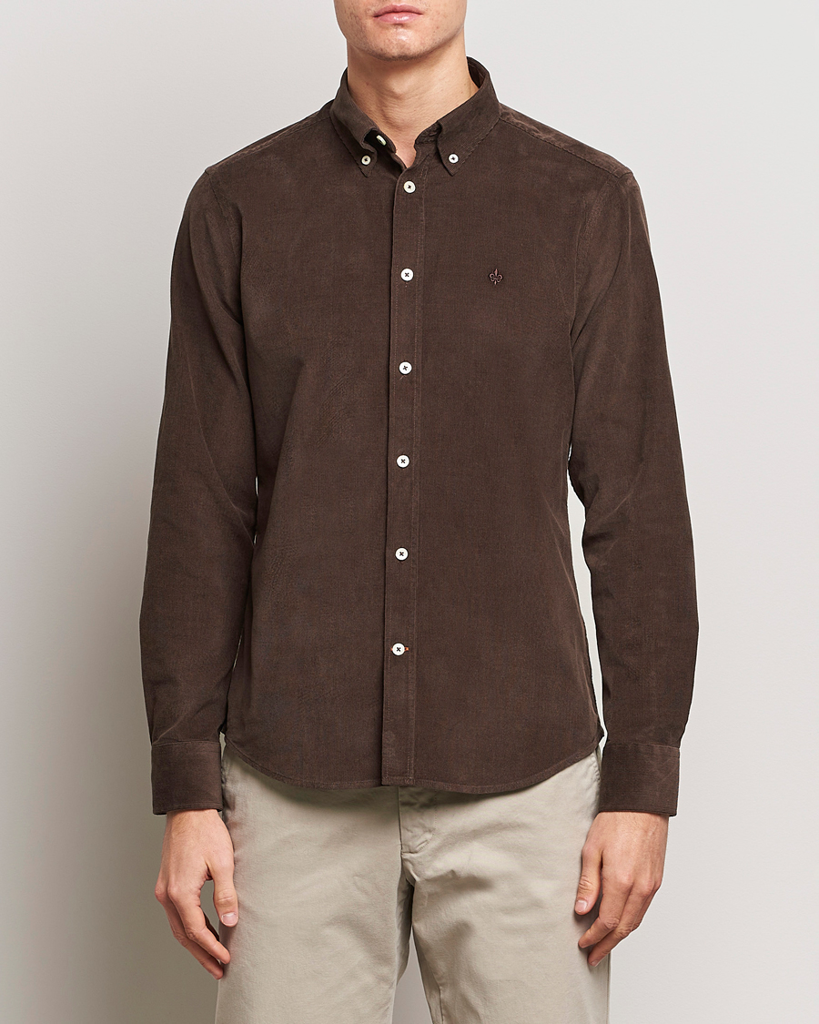 Hombres | Camisas | Morris | Douglas Corduroy Shirt Brown
