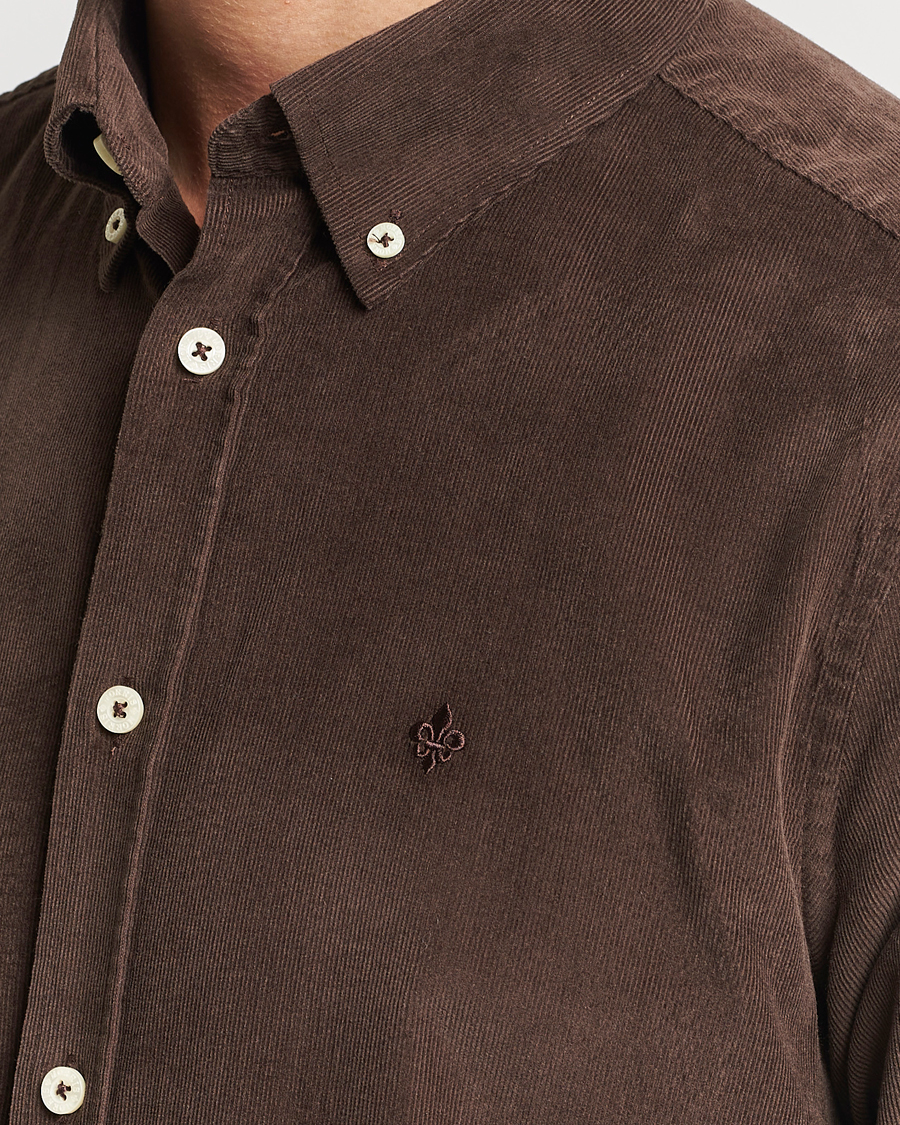 Hombres | Camisas | Morris | Douglas Corduroy Shirt Brown