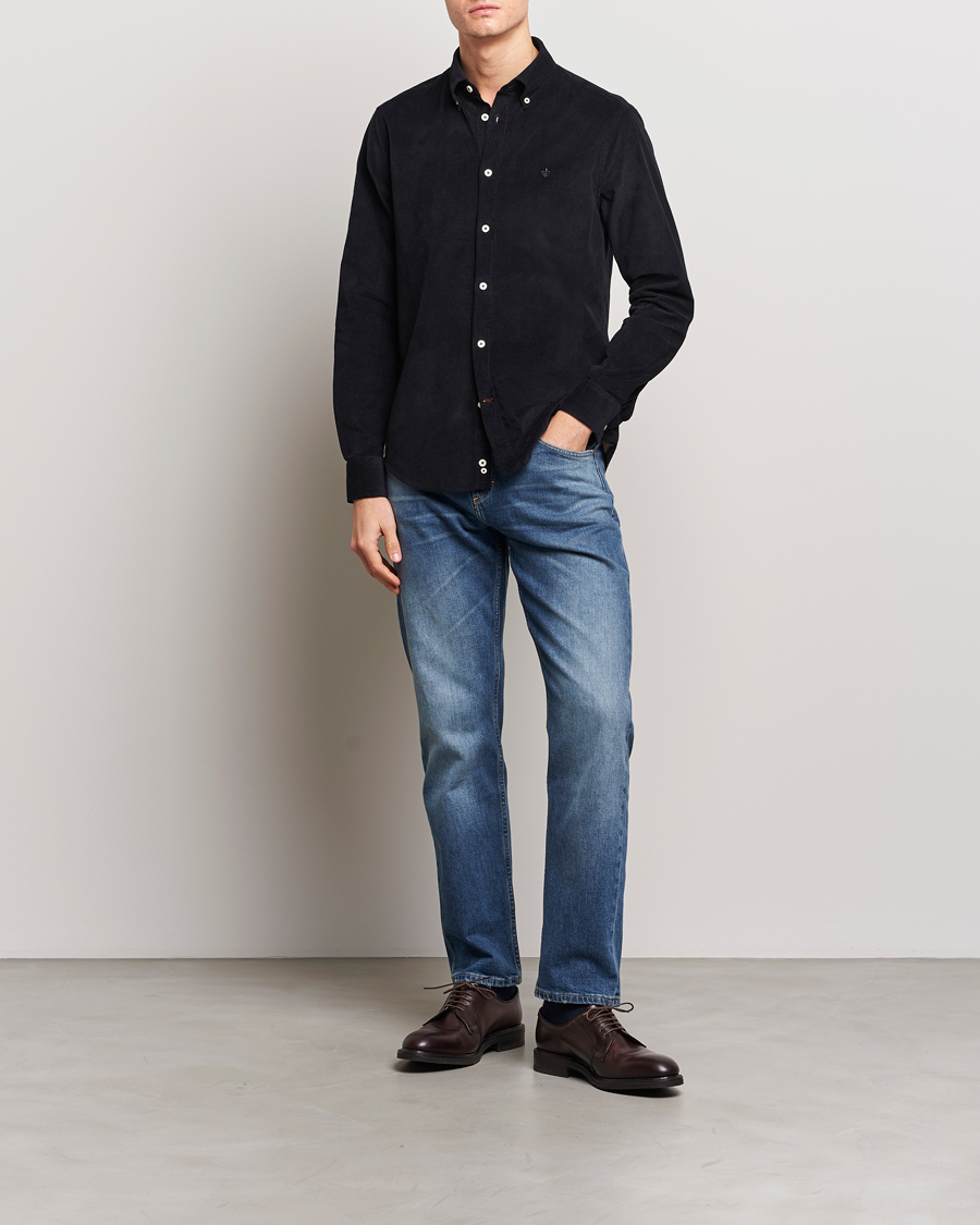 Hombres | Camisas | Morris | Douglas Corduroy Shirt Black