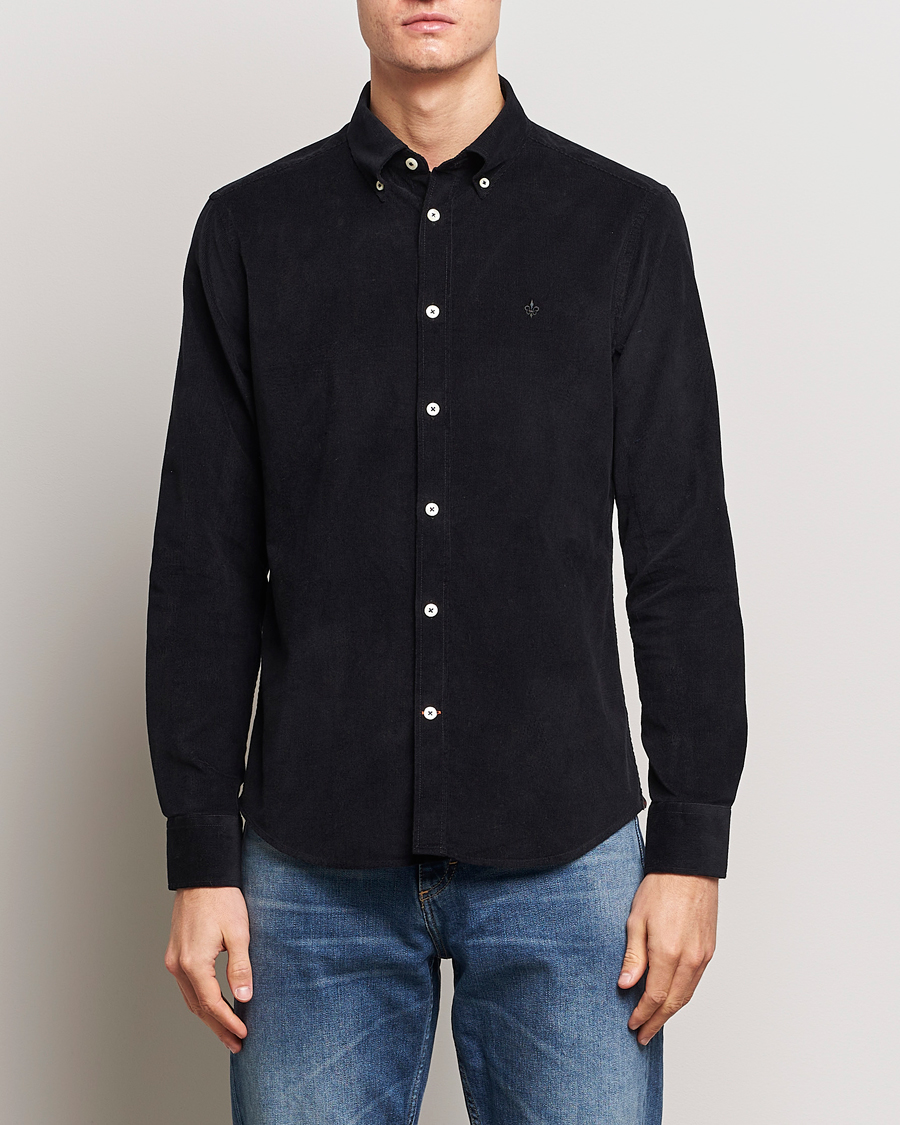 Hombres | Camisas | Morris | Douglas Corduroy Shirt Black