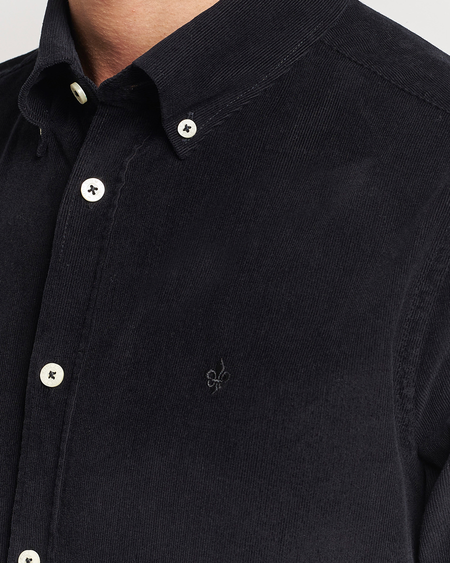 Hombres | Camisas | Morris | Douglas Corduroy Shirt Black