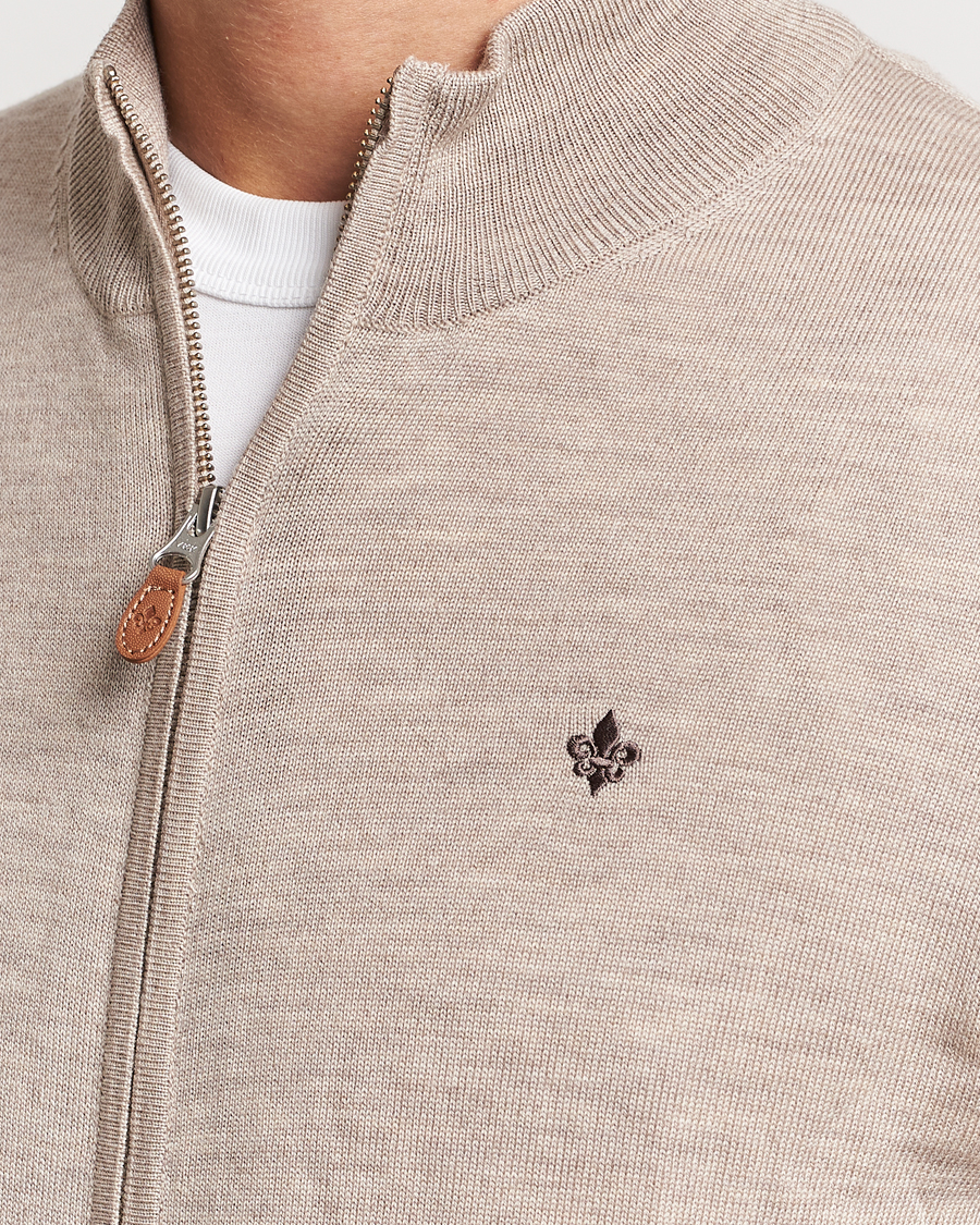 Hombres | Jerséis y prendas de punto | Morris | Merino Zip Cardigan Khaki