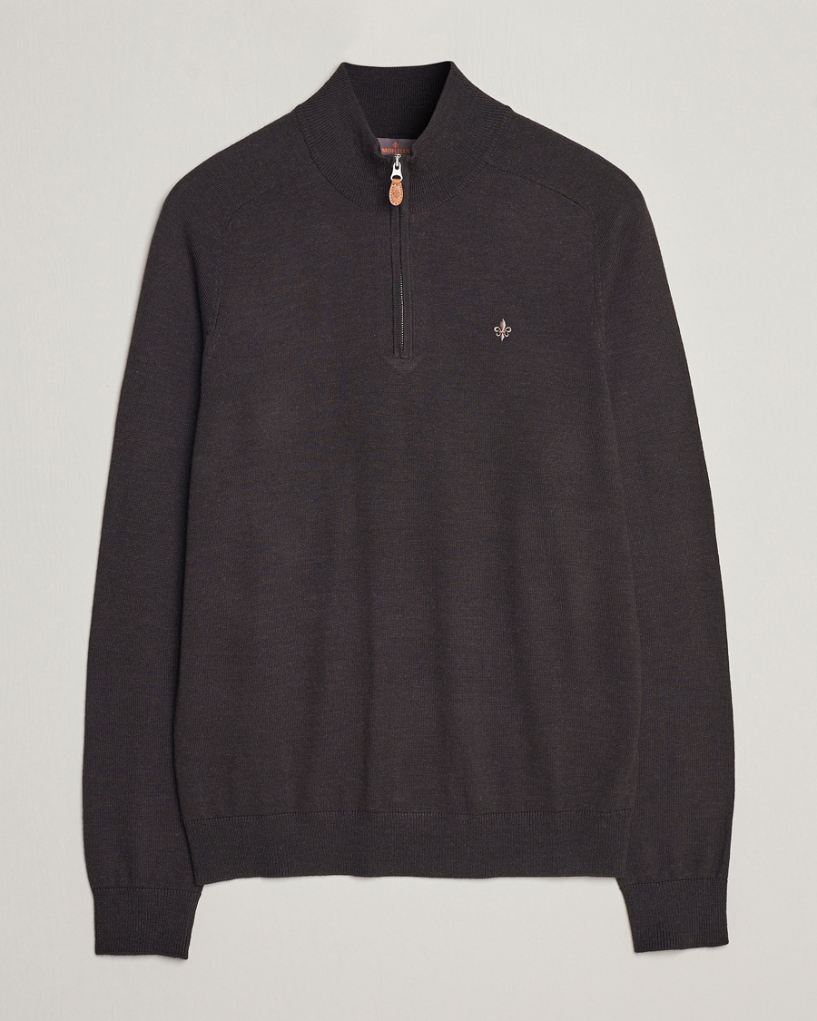 Hombres | Jerséis y prendas de punto | Morris | John Merino Half Zip Brown