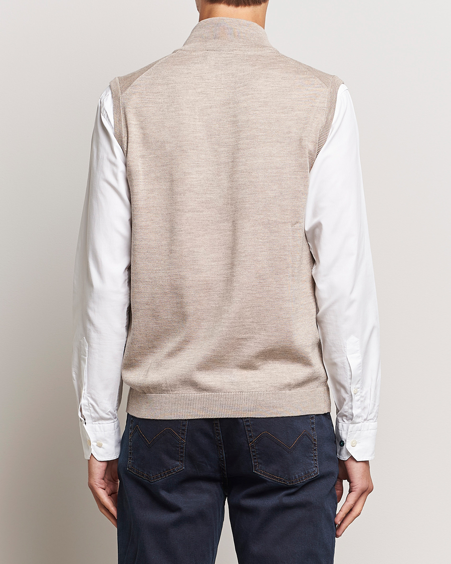 Hombres | Jerséis y prendas de punto | Morris | Merino Zip Vest Khaki