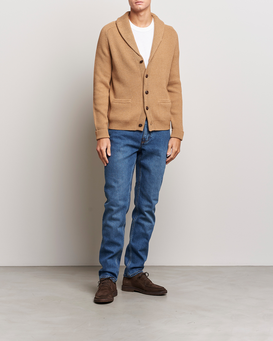 Hombres | Jerséis y prendas de punto | Morris | Brayden Shawl Cardigan Camel