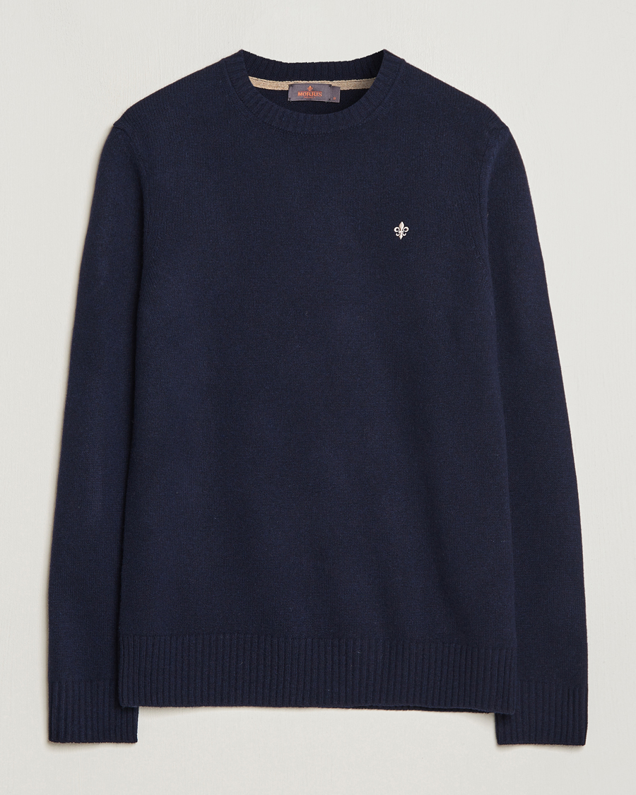 Hombres | Jerséis y prendas de punto | Morris | Newton Crew Neck Navy