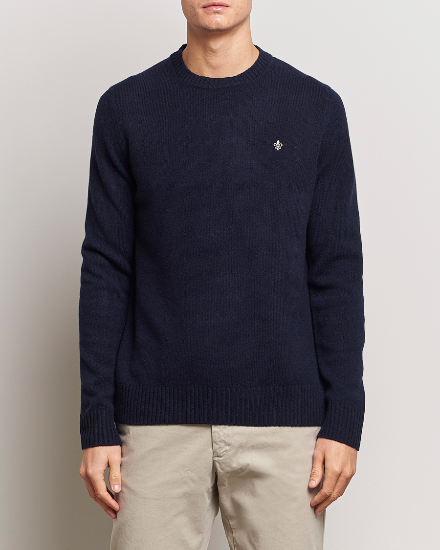 Hombres | Jerséis y prendas de punto | Morris | Newton Crew Neck Navy