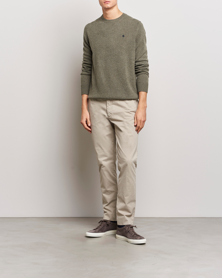 Hombres | Jerséis y prendas de punto | Morris | Newton Crew Neck Olive